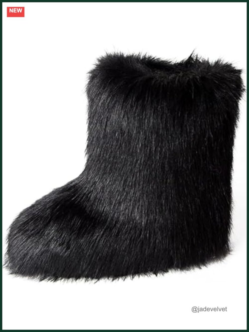 Winter Mid-Calf Fur Boots Flat Heel Pull-On Snow Boots